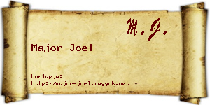 Major Joel névjegykártya